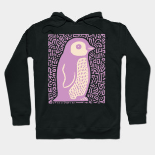 Psychedelic Purple Penguin | Abstract Pop Art Bird Hoodie