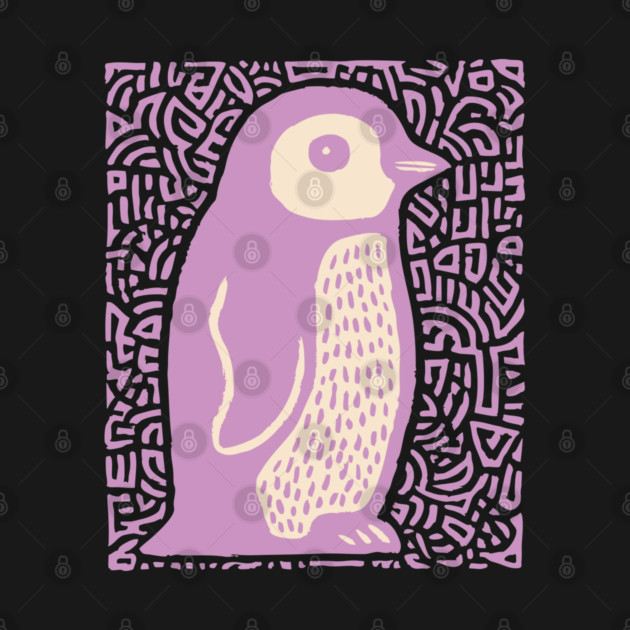 Psychedelic Purple Penguin | Abstract Pop Art Bird by TuncGK