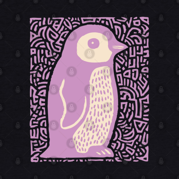 Psychedelic Purple Penguin | Abstract Pop Art Bird by TuncGK