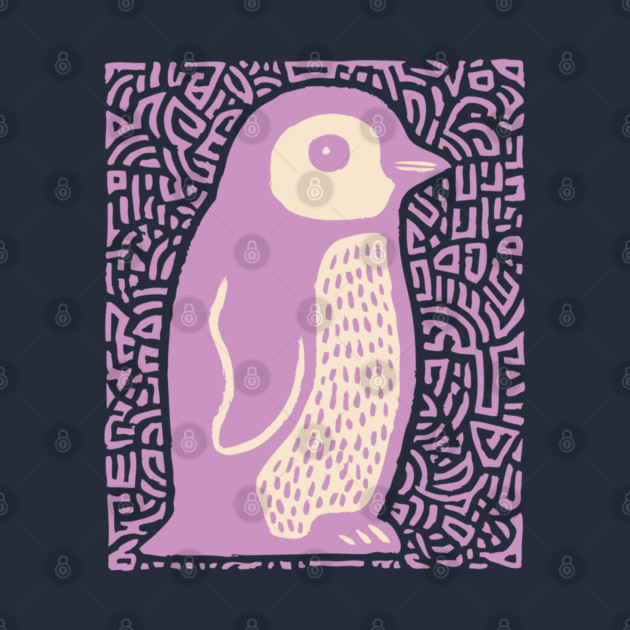 Psychedelic Purple Penguin | Abstract Pop Art Bird by TuncGK