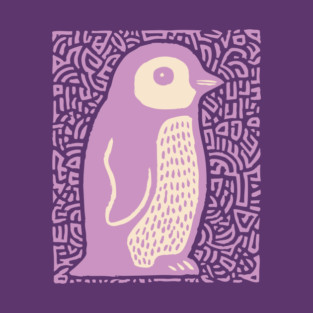 Psychedelic Purple Penguin | Abstract Pop Art Bird T-Shirt