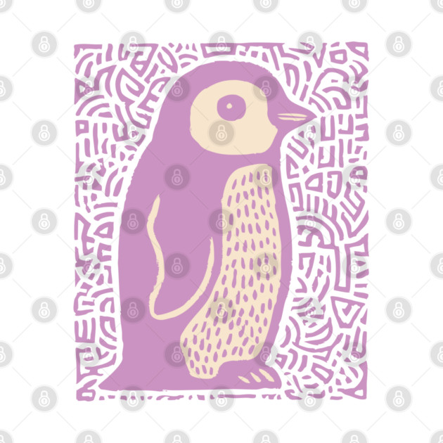 Psychedelic Purple Penguin | Abstract Pop Art Bird by TuncGK