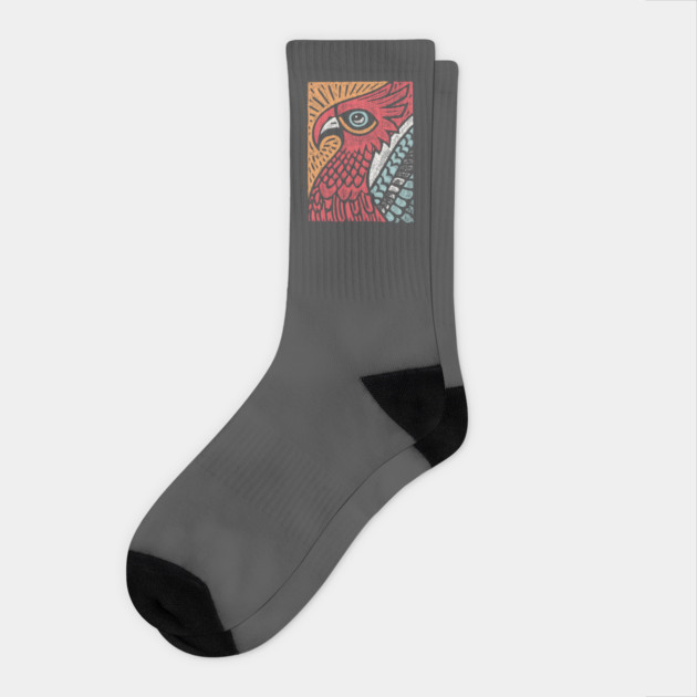 Mythical Phoenix Rising | Bennu Bird Inspired Socks by TuncGK