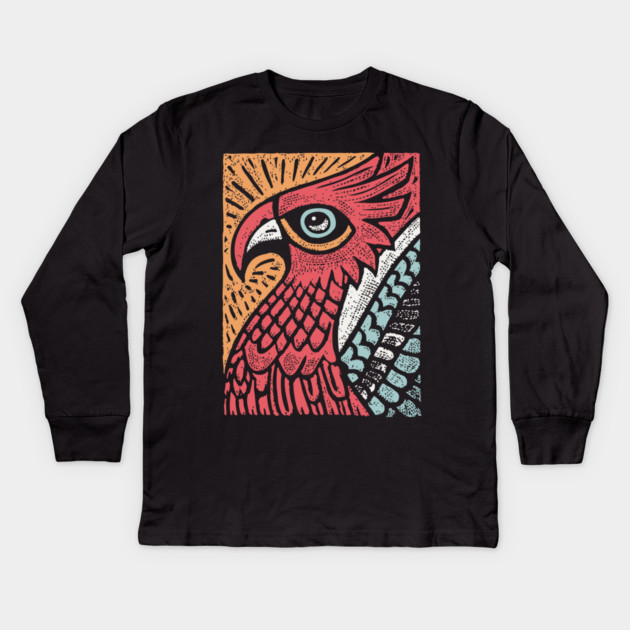 Mythical Phoenix Rising | Bennu Bird Inspired Kids Long Sleeve T-Shirt by TuncGK