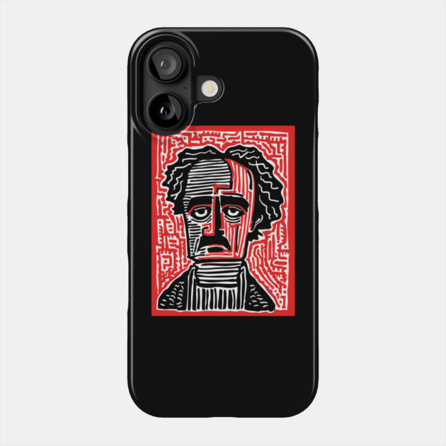 Edgar Allan Poe Portrait | Macabre Writer Graphic Phone Case by TuncGK