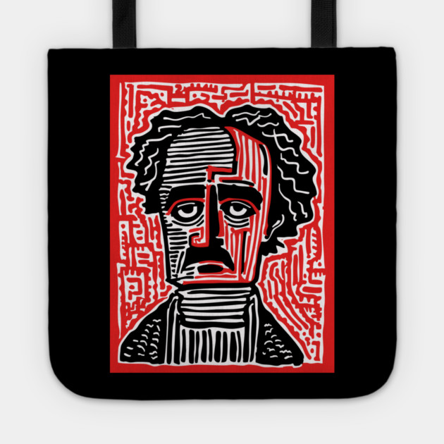 Edgar Allan Poe Portrait | Macabre Writer Graphic Tote by TuncGK