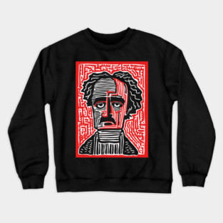 Edgar Allan Poe Portrait | Macabre Writer Graphic Crewneck Sweatshirt