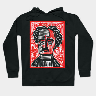 Edgar Allan Poe Portrait | Macabre Writer Graphic Hoodie