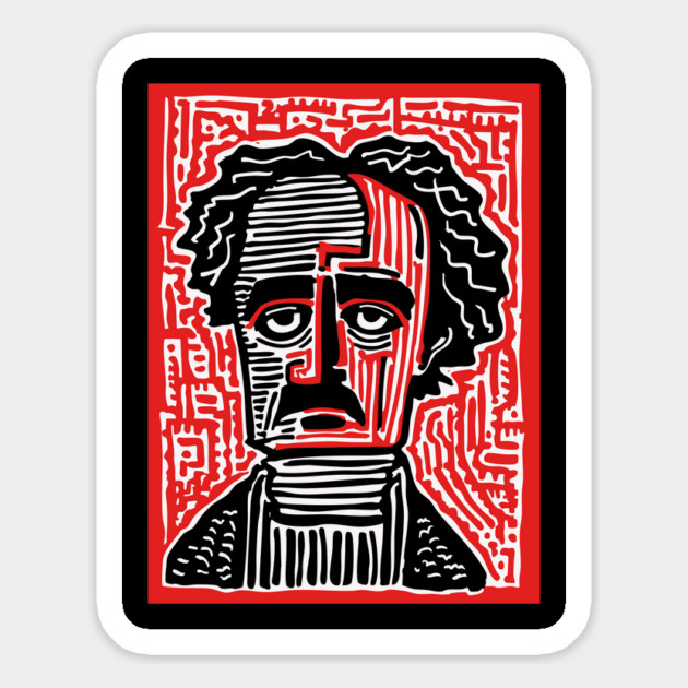 Edgar Allan Poe Portrait | Macabre Writer Graphic Magnet by TuncGK