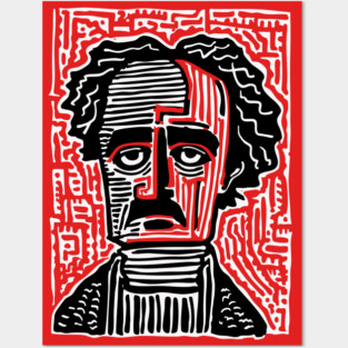 Edgar Allan Poe Portrait | Macabre Writer Graphic Posters and Art