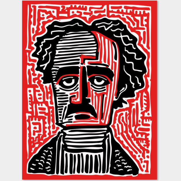 Edgar Allan Poe Portrait | Macabre Writer Graphic Wall Art by TuncGK