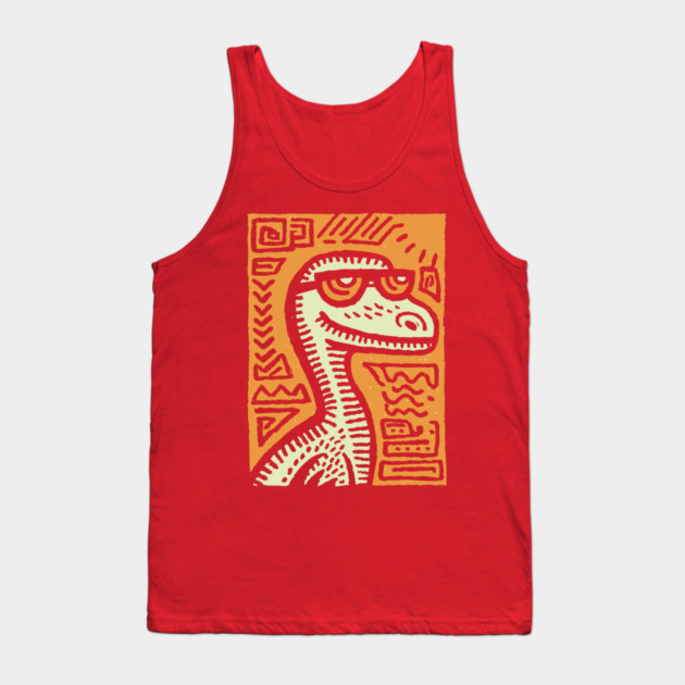 Tribal Raptor Dinosaur | Prehistoric Hunter Tank Top by TuncGK
