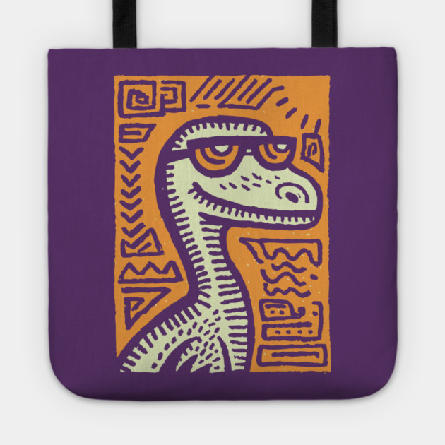 Tribal Raptor Dinosaur | Prehistoric Hunter Tote by TuncGK