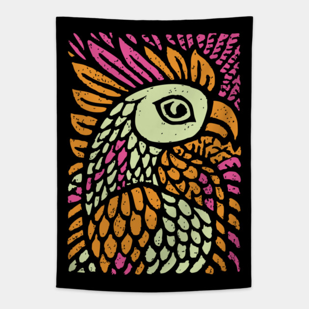 Psychedelic Rooster | Year of the Rooster Zodiac Tapestry by TuncGK