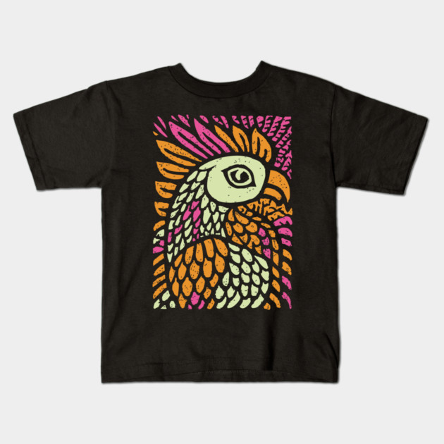 Psychedelic Rooster | Year of the Rooster Zodiac Kids T-Shirt by TuncGK