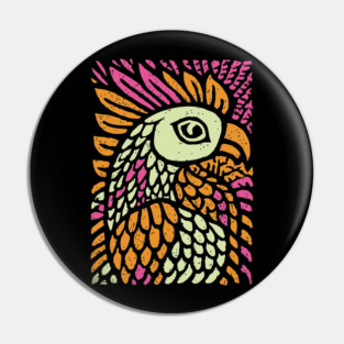 Psychedelic Rooster | Year of the Rooster Zodiac Pin