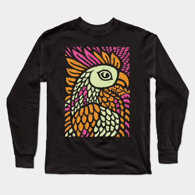 Psychedelic Rooster | Year of the Rooster Zodiac Long Sleeve T-Shirt by TuncGK