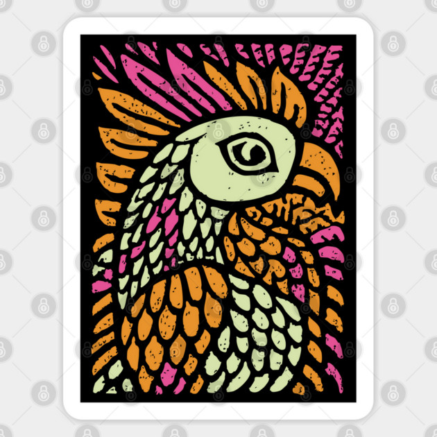 Psychedelic Rooster | Year of the Rooster Zodiac Sticker by TuncGK