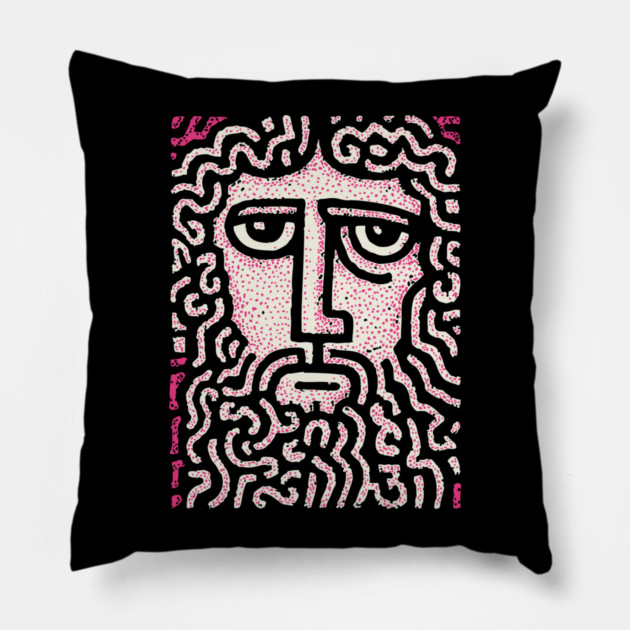 Abstract Crown of Thorns | Shroud of Turin Inspired Pillow by TuncGK