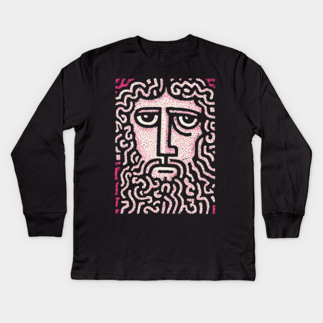 Abstract Crown of Thorns | Shroud of Turin Inspired Kids Long Sleeve T-Shirt by TuncGK