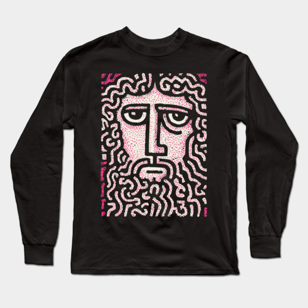 Abstract Crown of Thorns | Shroud of Turin Inspired Long Sleeve T-Shirt by TuncGK