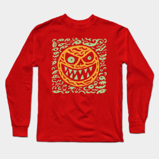 Creepy Grinning Orb | Psychedelic Monster Face Long Sleeve T-Shirt
