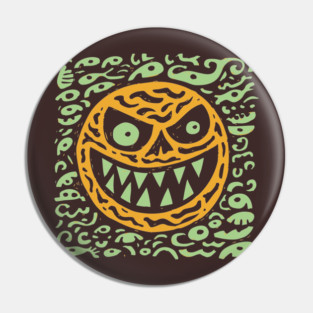 Creepy Grinning Orb | Psychedelic Monster Face Pin