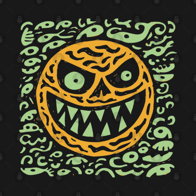 Creepy Grinning Orb | Psychedelic Monster Face by TuncGK