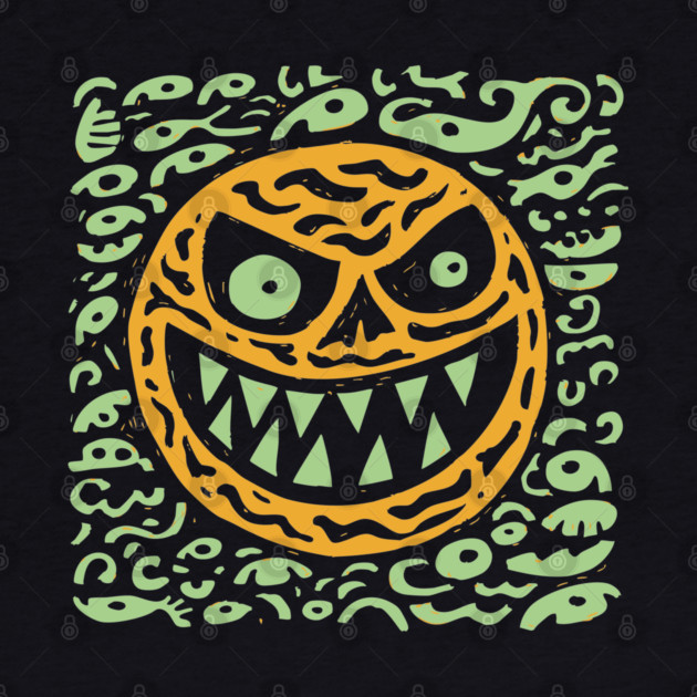 Creepy Grinning Orb | Psychedelic Monster Face by TuncGK