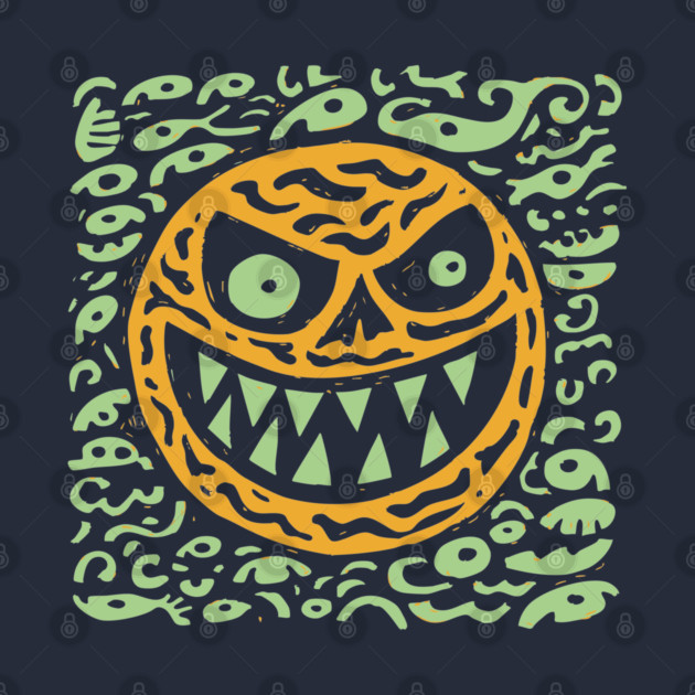 Creepy Grinning Orb | Psychedelic Monster Face by TuncGK