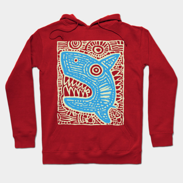 Whimsical Shark Doodle | Friendly Ocean Predator Hoodie by TuncGK
