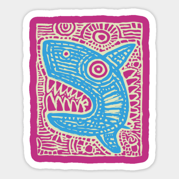 Whimsical Shark Doodle | Friendly Ocean Predator Magnet by TuncGK