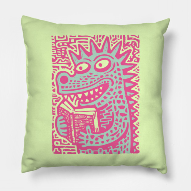 Bookworm Monster | The Studious Cryptid Pillow by TuncGK