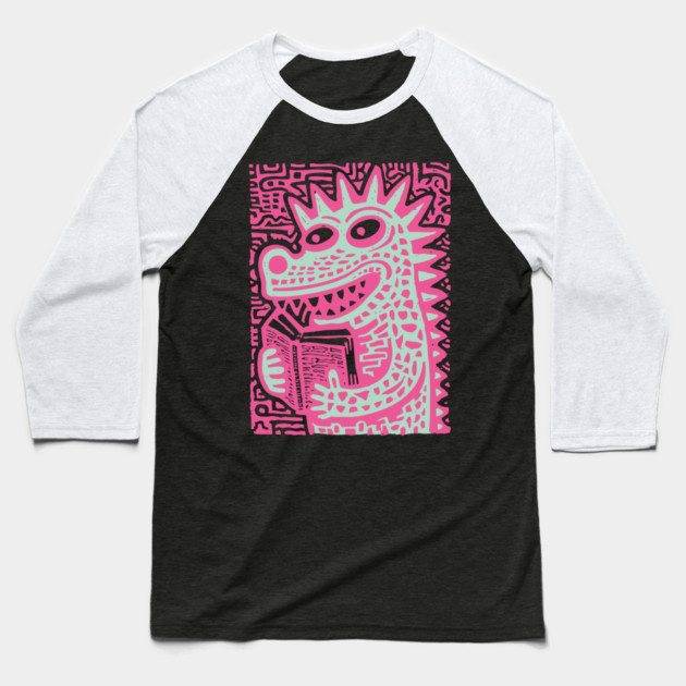 Bookworm Monster | The Studious Cryptid Baseball T-Shirt by TuncGK