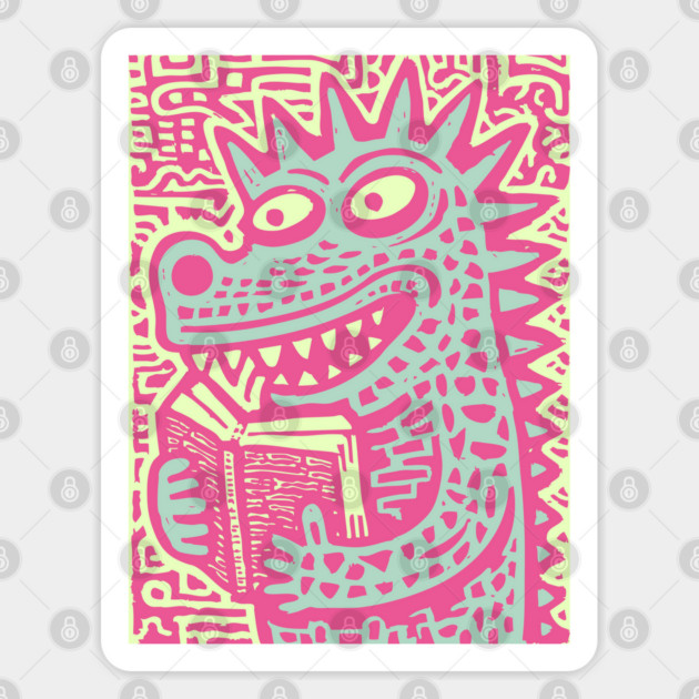 Bookworm Monster | The Studious Cryptid Sticker by TuncGK