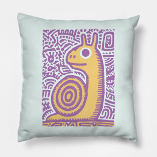 Psychedelic Snail | Groovy Garden Creature Pillow
