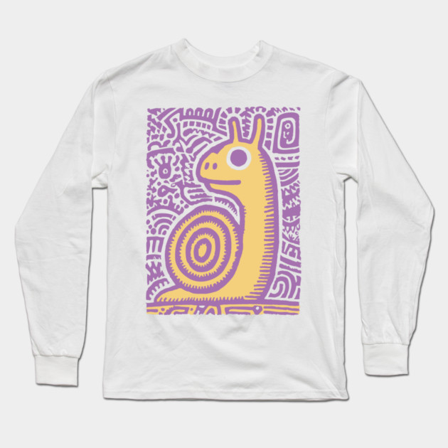 Psychedelic Snail | Groovy Garden Creature Long Sleeve T-Shirt by TuncGK