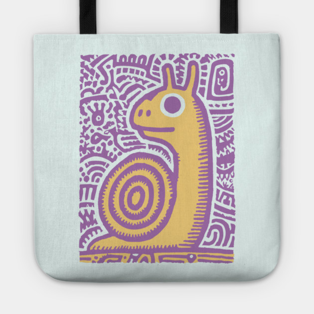 Psychedelic Snail | Groovy Garden Creature Tote by TuncGK
