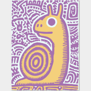 Psychedelic Snail | Groovy Garden Creature Posters and Art
