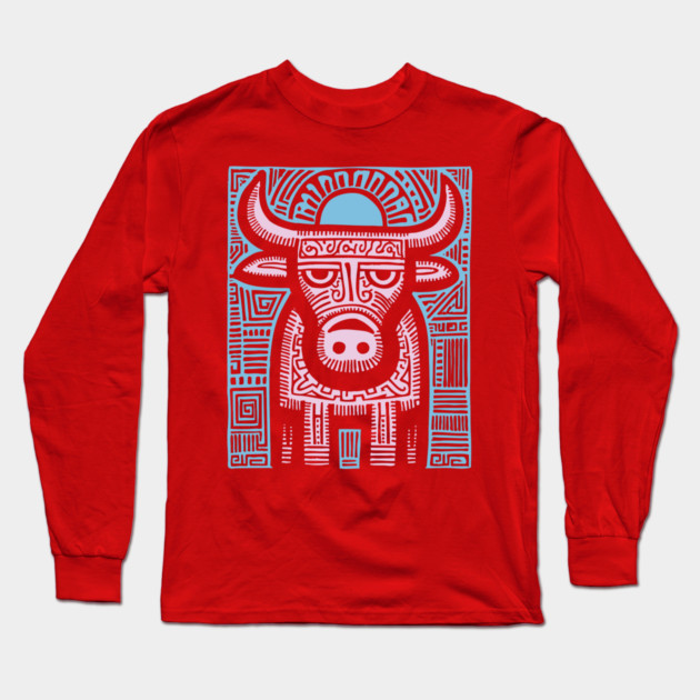 Pastel Taurus Zodiac | Gentle Bull Spirit Long Sleeve T-Shirt by TuncGK