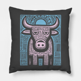 Pastel Taurus Zodiac | Gentle Bull Spirit Pillow