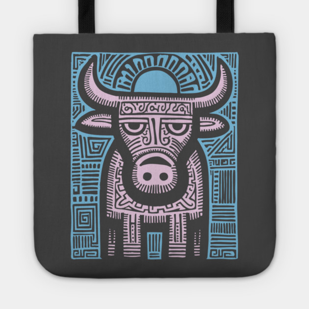 Pastel Taurus Zodiac | Gentle Bull Spirit Tote by TuncGK