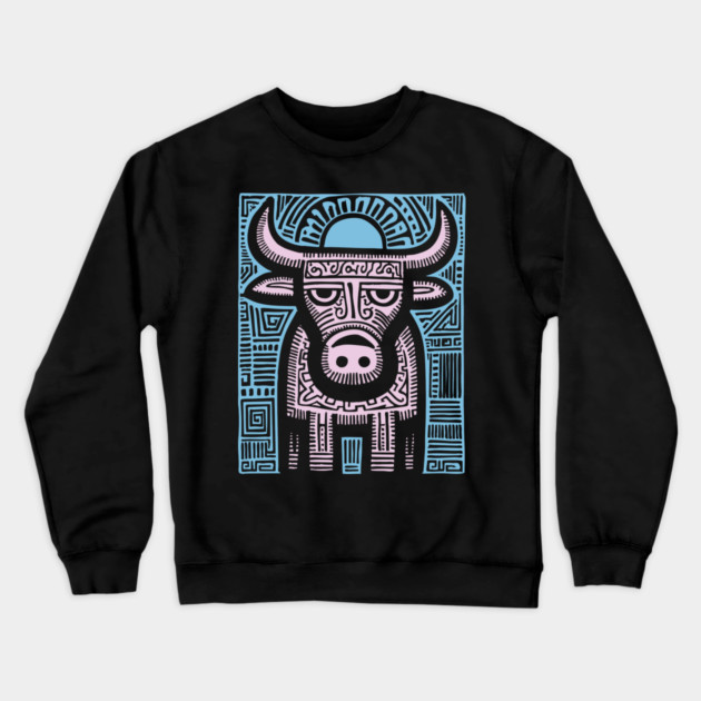 Pastel Taurus Zodiac | Gentle Bull Spirit Crewneck Sweatshirt by TuncGK