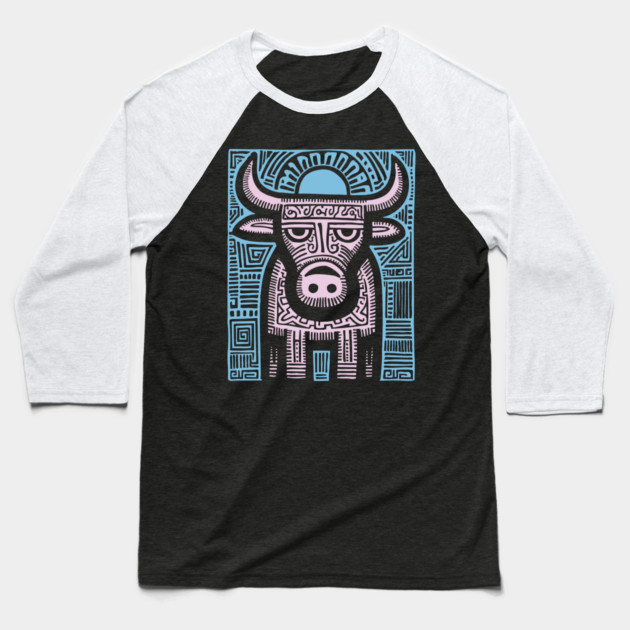 Pastel Taurus Zodiac | Gentle Bull Spirit Baseball T-Shirt by TuncGK