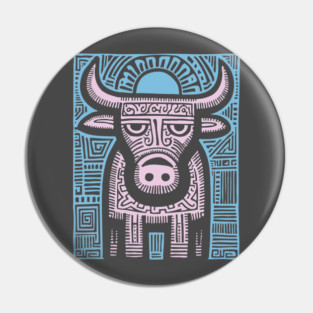 Pastel Taurus Zodiac | Gentle Bull Spirit Pin