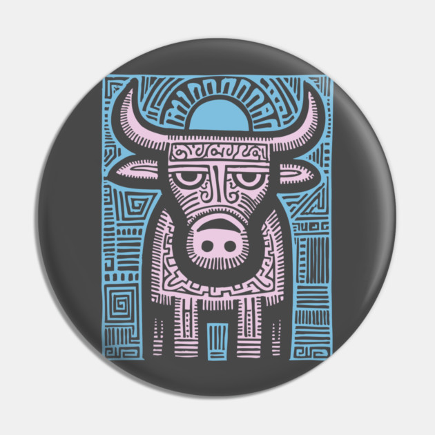 Pastel Taurus Zodiac | Gentle Bull Spirit Pin by TuncGK