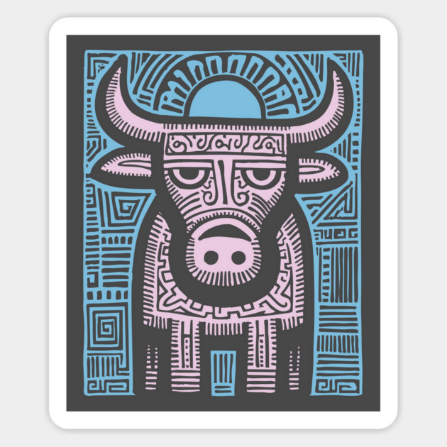 Pastel Taurus Zodiac | Gentle Bull Spirit Magnet by TuncGK