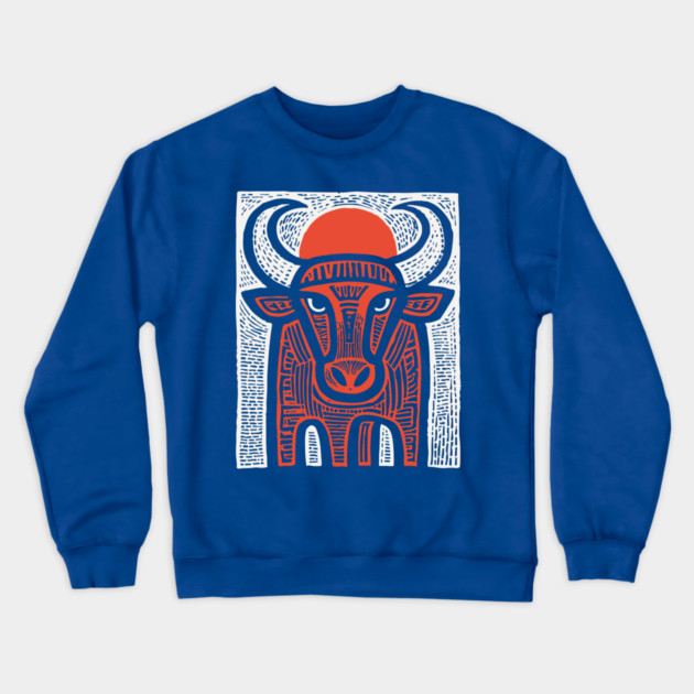 Sacred Bull Apis | Egyptian Mythology Inspired Crewneck Sweatshirt by TuncGK