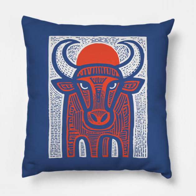 Sacred Bull Apis | Egyptian Mythology Inspired Pillow by TuncGK