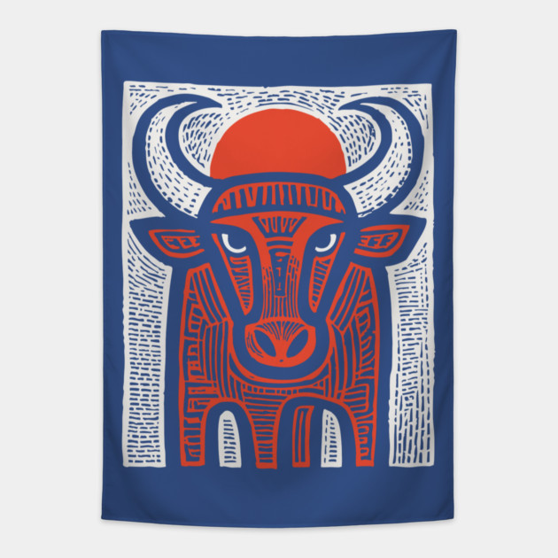 Sacred Bull Apis | Egyptian Mythology Inspired Tapestry by TuncGK